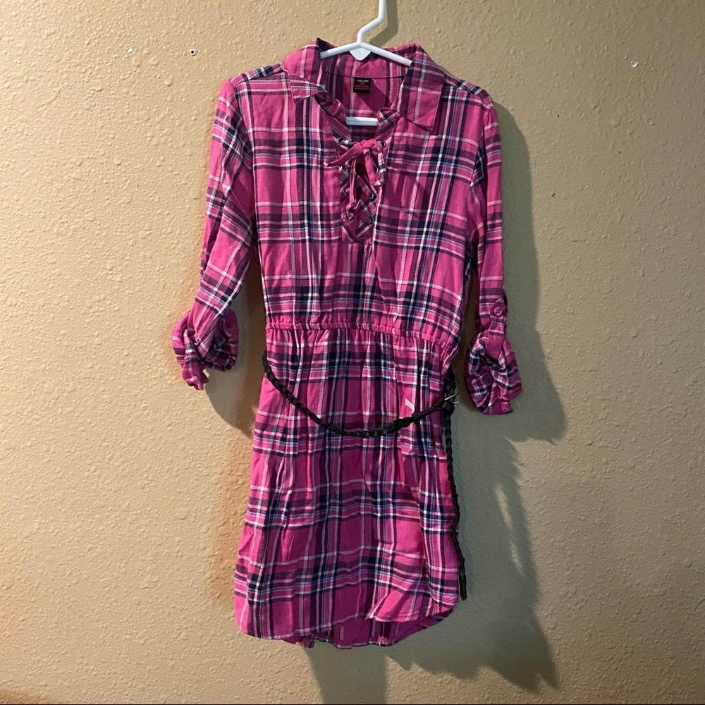 Star Ride Pink Plaid Dress